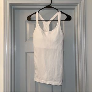White rubbed lululemon tank
